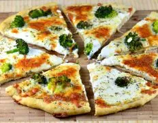 Four Cheese White Broccoli Pizza Easy