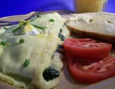 French Omelet With Spinach &Amp; Swiss Cheese