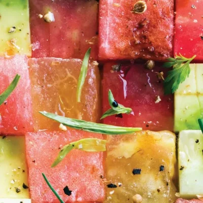 Fresh Avocado And Tomato Salad With Tarragon Dressing