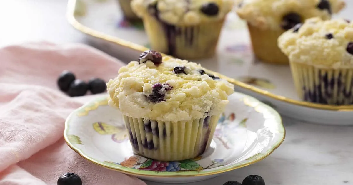 Fresh Blueberry Sour Cream Muffins