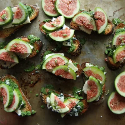 Fresh Figs With Stilton And Walnuts In A