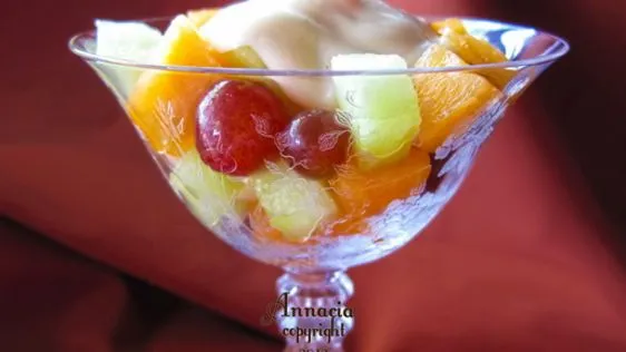 Fresh Fruit With Creamy Grand Marnier Sauce
