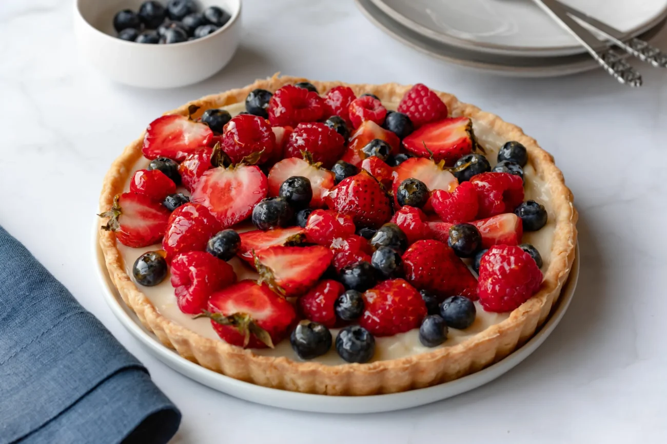 Fresh Fruit With Vanilla Custard Sauce