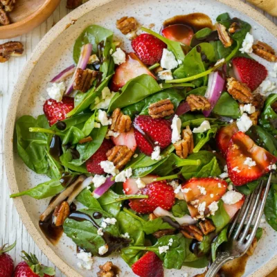 Fresh Spinach and Sweet Strawberry Salad Recipe