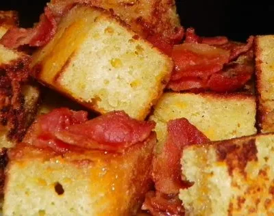 Fried Cornbread With Maple Syrup