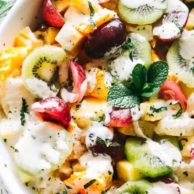 Fruit And Lettuce Salad With Orange Yogurt