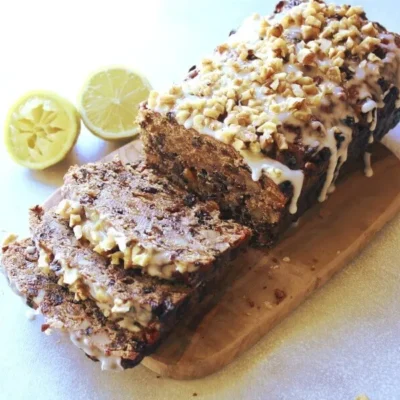 Fruit Cake Slice With Lemon Icing