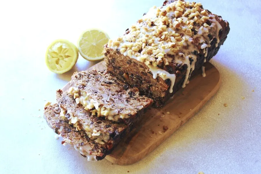 Fruit Cake Slice With Lemon Icing