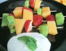 Fruit Kebabs With Honey Cream