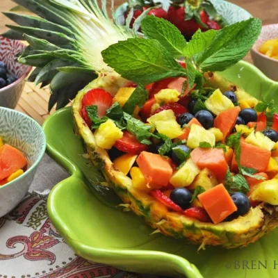Fruit Salad In A Pineapple Boat