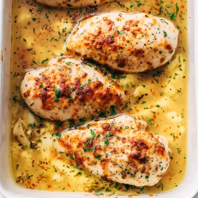 Garlic Chicken Baked With Cheddar Thyme