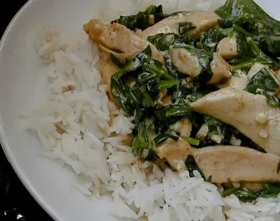 Garlic Curry Chicken & Spinach