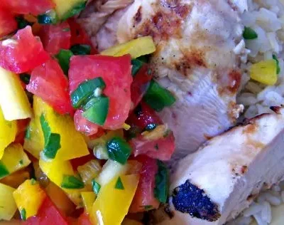 Garlic Lime Grilled Chicken With Mango Salsa