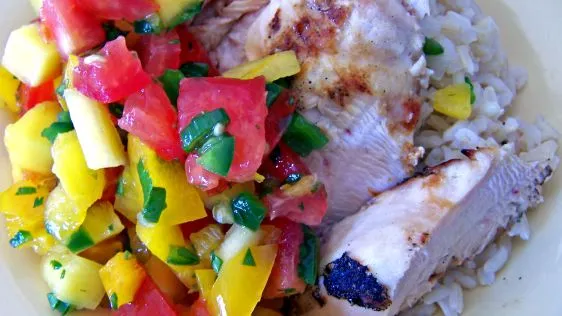 Garlic Lime Grilled Chicken With Mango Salsa