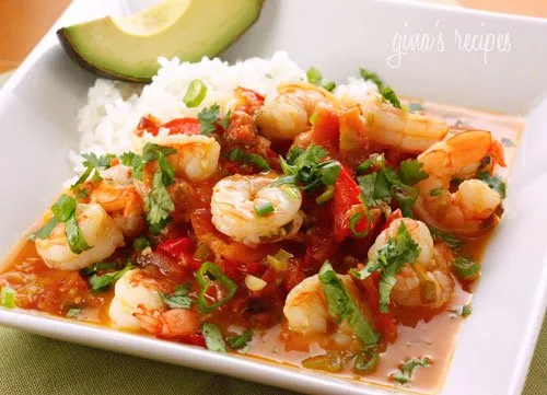 Garlic Shrimp In Coconut Milk, Tomatoes And Cilantro