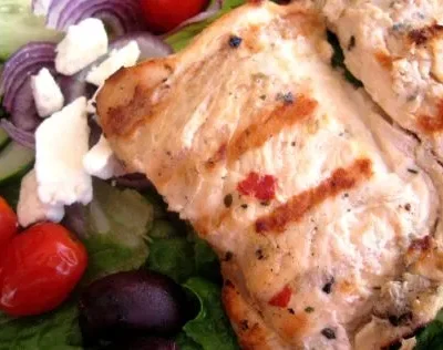 Greek Salad With Oregano Marinated