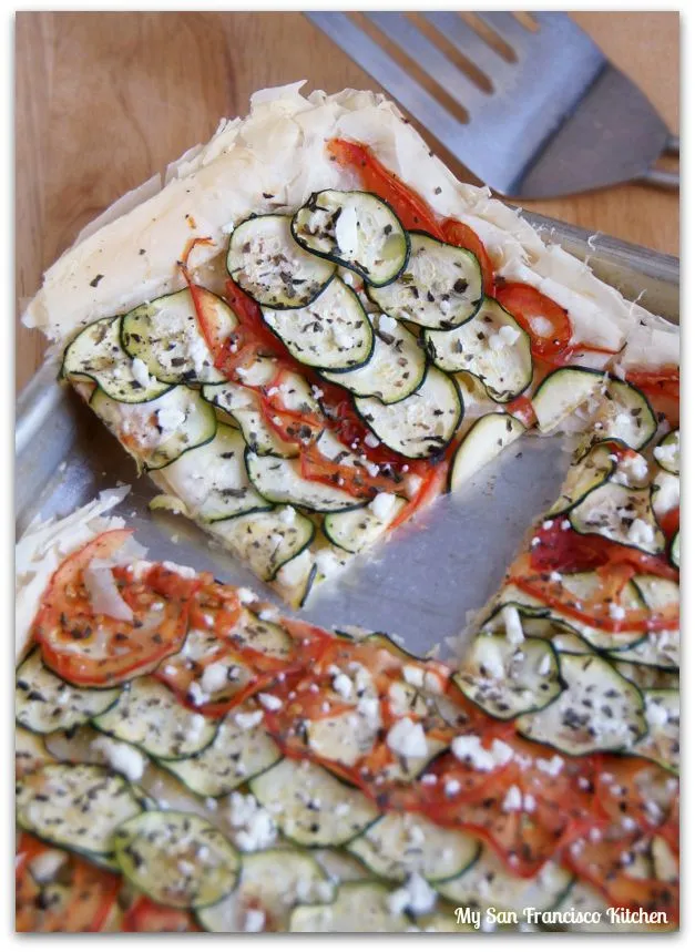 Greek-Style Tomato and Feta Phyllo Tart with Yogurt