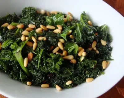Green Kale With Raisins &Amp; Toasted Pine Nuts