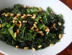 Green Kale With Raisins & Toasted Pine Nuts