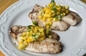 Grilled Bacon Wrapped Tilapia &Amp; Fresh Fruit Salsa