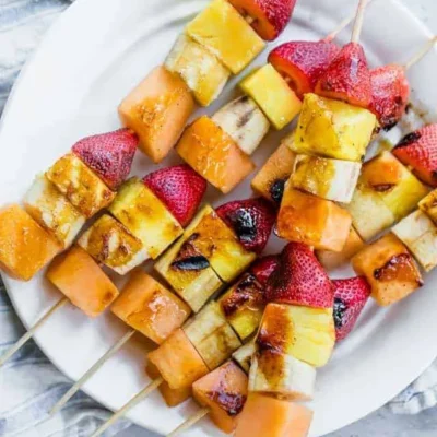 Grilled Banana And Pineapple Fruitsticks