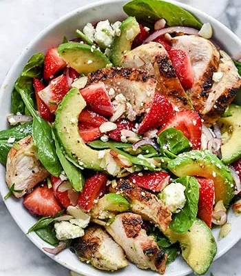 Grilled Chicken And Spinach Salad With Balsamic Vinaigrette