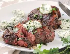 Grilled Crusted Steak With Lemon Butter
