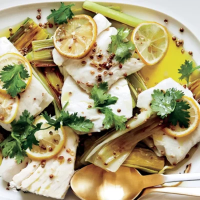 Grilled Halibut With Lemon Basil Pesto