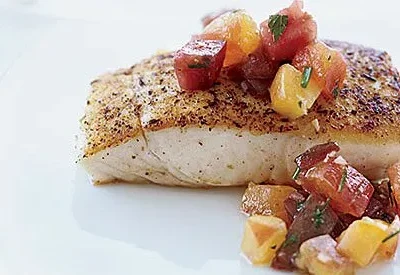 Grilled Halibut With Tomato Vinaigrette