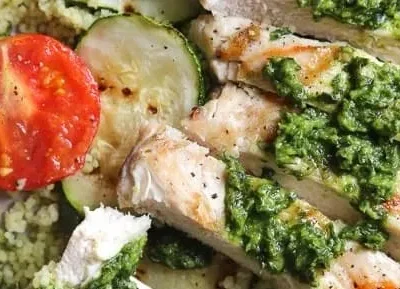 Grilled Pesto Chicken Couscous Bowls