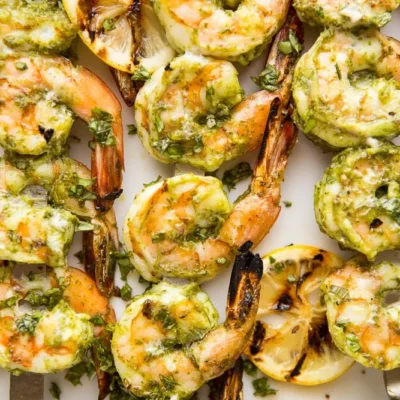 Grilled Pesto Shrimp Skewers