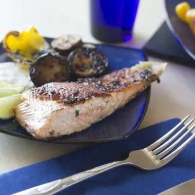 Grilled Salmon With Basil Aioli