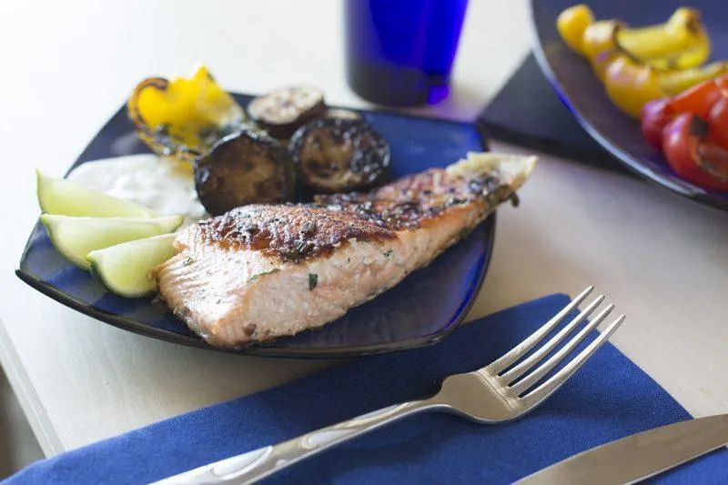 Grilled Salmon With Basil Aioli
