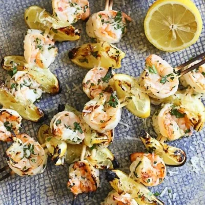 Grilled Shrimp Scampi Skewers