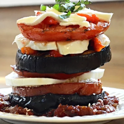 Grilled Vegetable Towers With Mozzarella