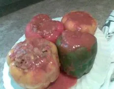Ground Beef &Amp; Bacon Stuffed Bell Peppers