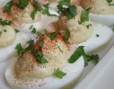 Guilt And Yoke Free Curried Deviled Eggs