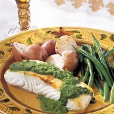 Halibut With Herb Sauce