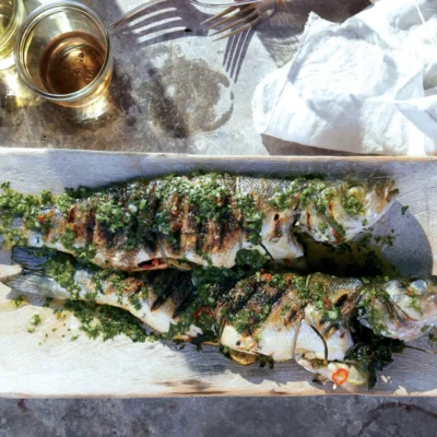 Halibut With Fresh Garden Vegetable Topping