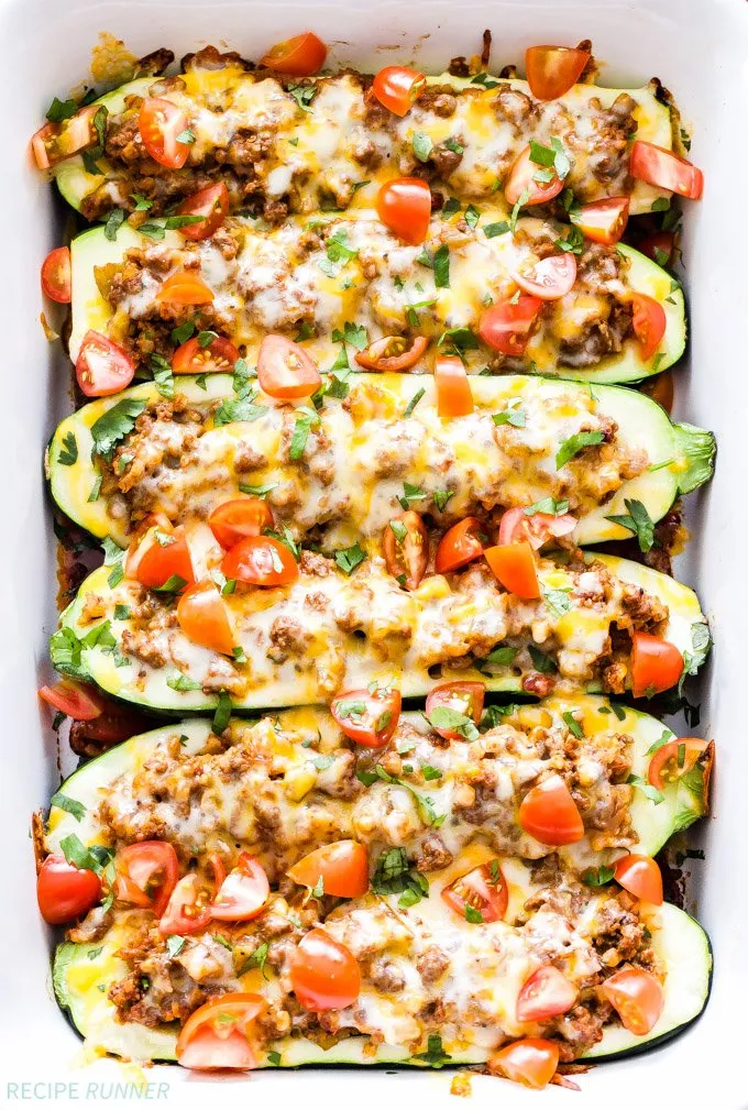 Healthy Taco-Stuffed Zucchini Boats Recipe