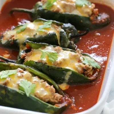 Healthy Turkey Enchilada-Stuffed Poblano Peppers Recipe