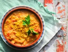 Hearty Vegetarian Lentil Soup With Exotic Spices