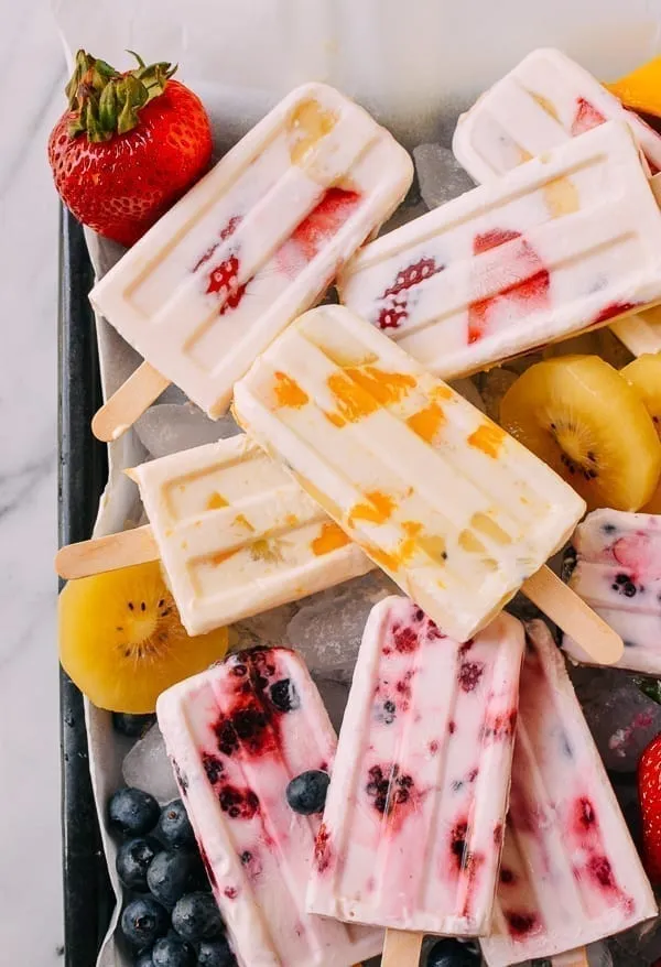 Honey Fruit Yogurt Popsicles