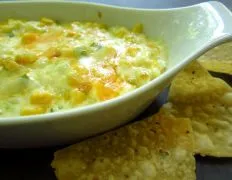 Hot Corn Dip With Crispy Tortilla Chips