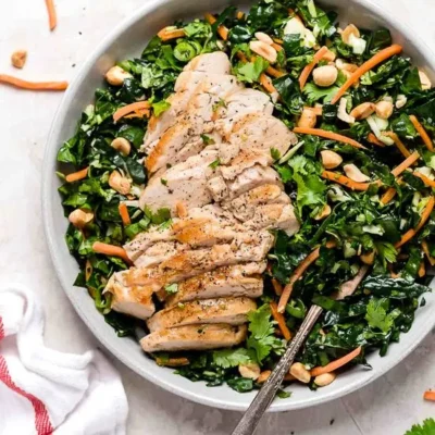 Houstons Grilled Chicken Kale Salad With Peanut Vinaigrette