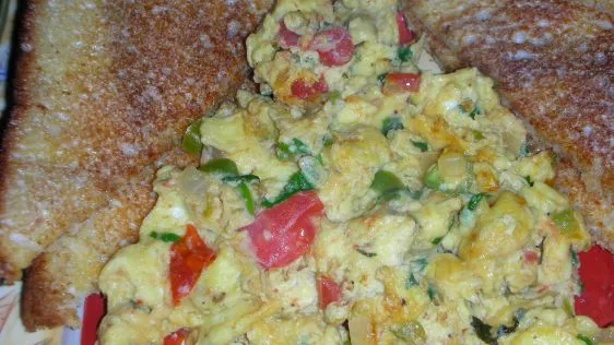 Indian Scrambled Eggs With Onion And