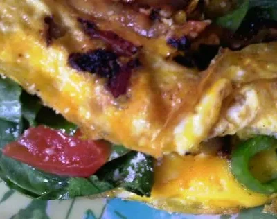 Indian Spinach Cheese Omelet