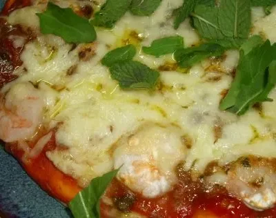 Indian-Style Shrimp Pizza With Mozzarella