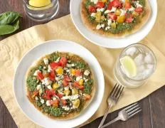 Individual Pesto Feta Pita Pizza