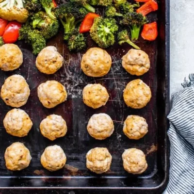 Italian Turkey Meatball Sheet Pan Dinner